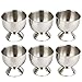 Egg Cup Holder Set for Soft Boiled Eggs Include 6 Stainless Steel Egg Tray Kitchen Tool