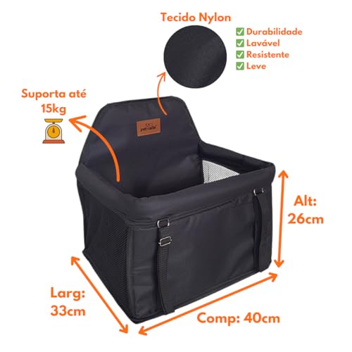 Cadeira Para Pet Assento Carro Seguro Até 15kg Ganhe Coleira