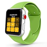 IYOU Sport Band Compatible with Watch Band 38MM 42MM 40MM 44MM, Soft Silicone Replacement Sport Strap Compatible with 2018 Watch Series 4/3/2/1 (Green,42MM, M/L)