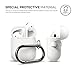 elago AirPods Hang Case [White] - [Compatible with Apple AirPods 1 & 2; Front LED Not Visible][Supports Wireless Charging][Extra Protection] [Added Carabiner] - for AirPods 1 & 2