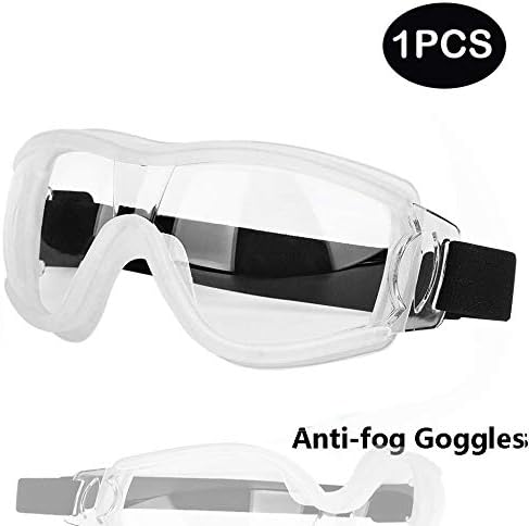 Safety Goggles Glasses For Medical Work - Protective Virus Splash Safety Goggles Anti-Fog Goggles Adult Clear Lens Wide-Vision Adjustable Strap Eyewear Unisex