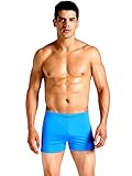 Men's Polyester Spandex Solid Sport Square Leg Swimsuit DOIOWN Trunks Briefs