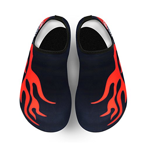 Cevineeâ„¢ (Update Version) Slip-on Water Shoes, Anti-slip Aqua Socks, Breathable Beach Swim Surf Yoga Outdoor Soft Shoes - Black Fire M