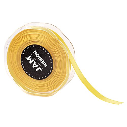 JAM PAPER Double Faced Satin Ribbon - 3/8 Inch Wide x 25 Yards - Yellow - Sold Individually at Amazon