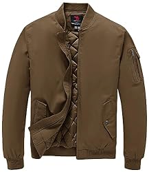 BGOWATU Men's Jacket Windproof Quilted Bomber