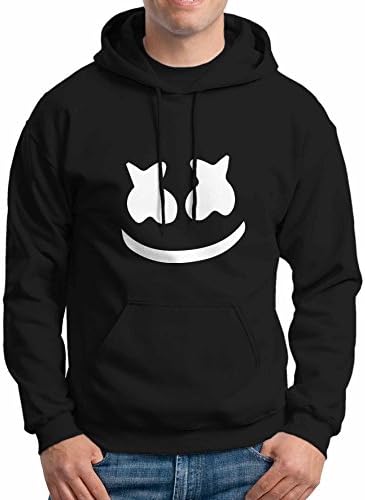 Marshmello Face Unisex Hoodie Black Size XL