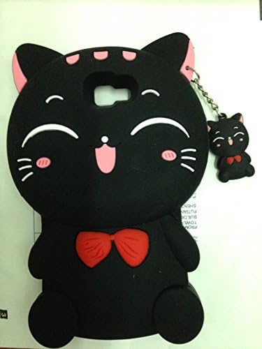 Cute 3D Cartoon Lovely Animal Design Soft Silicone Back Case Cover for Samsung (Galaxy J7prime Fortune Cat Black)