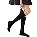 Yoobure 3 Pairs Boys & Girls Cotton School Uniform Knee High Socks Kids Child Soccer Socks Cute Cable Knit Tube Sport Stocking