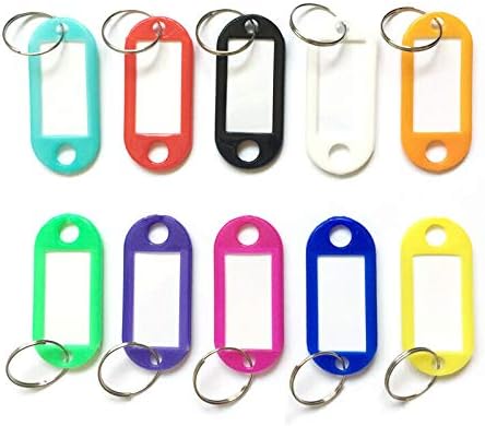 Key Fobs 100 Pieces Key Rings Name Tags Luggage Id Labels with Split Ring Keyring (Red), 5 x 2.2cm - Image 3