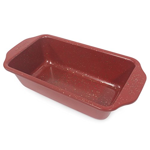 casaWare Loaf Pan 9 x 5Inch Ceramic Coated NonStick (Red Granite