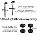 LOLIAS 6 Pairs Black Stud Earrings Hoop Earrings Set for Men Women Stainless Steel Huggie Earrings Piercing