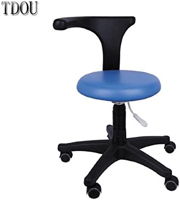 TDOUBEAUTYNew Medical Office Stools Assistant's Stools Adjustable Mobile Chair PU Blue