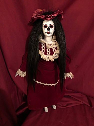 OOAK DOD Maroon Lady Creepy Horror Doll Art by Christie Creepydolls