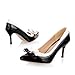 Charm Foot Womens Fashion Bows High Heel Stiletto Mary Jane Pump Pointed Shoes