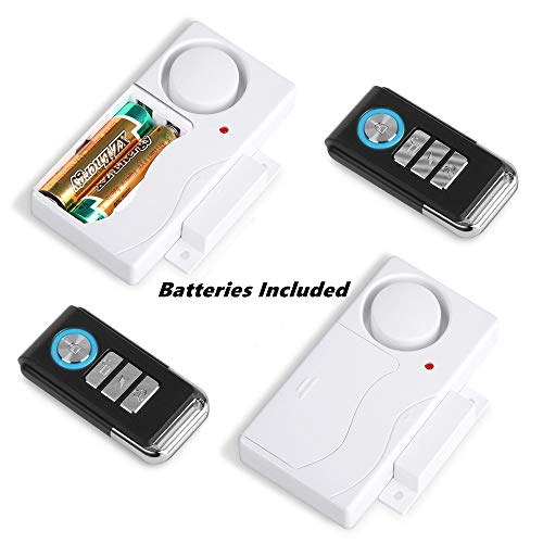 Wsdcam Wireless Door Alarm with Remote 2 Pack, Battery Included, 105 dB