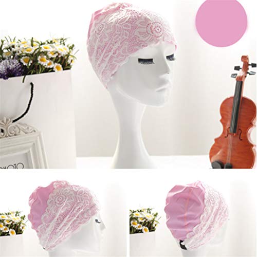 YouCY Lace Flower Swimming Cap Waterproof Swim Hat Bathing Cap Ladies Lace Swim Cap Girl Swim Cap Woman Swimming Cap for Female Swimming Cap,Pink