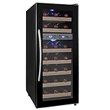 AKDY 21 Bottle Dual Zone Thermoelectric Freestanding Wine Cooler Cellar Chiller Refrigerator Fridge Quiet Operation with Wooden Shevles