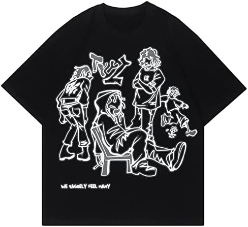 MAEHARRT Y2K Vintage Tees for Men Grunge Clothes Cartoon Printed