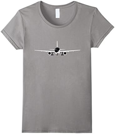 Women's Airplane Plane Design T-shirt Small Slate