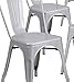 Flash Furniture Luke Commercial Grade 4 Pack Silver Metal Indoor-Outdoor Stackable Chair