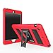 MoKo Case for iPad Mini 3 / 2 / 1, Silicone + Black Hard Polycarbonate Protector with Foldable Stand Cover Case for Mini 3, Mini 2 and Mini (2012 1st gen), RED (Will not fit iPad Mini 4)