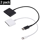 2 Pack 8 Pin to 30 Pin Adapter, Darrent Lightning 8-Pin Male to 30-Pin Female Charging Adapter Converter for iPhone 7 Plus, 6S Plus, 5S, 5C, iPad