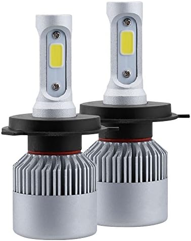 H4 LED Headlight Bulb All-in-One Conversion Kit COB Chips 80W 8000LM 6500K Cool White LED Headlamps Extremely Bright