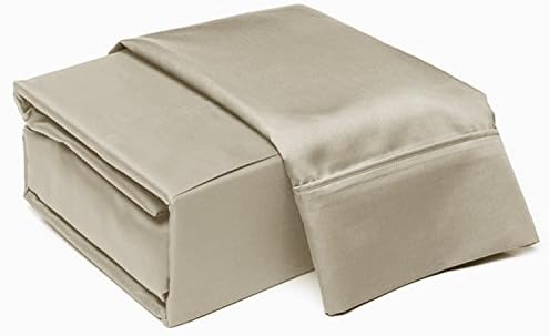 Addy Home Fashions 300 Thread Count 100% Cotton Sheet Set, Cobblestone, King (6-Piece)