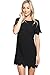 TheMogan Women's Scalloped Hem Short Sleeve Boatneck Mini Shift Dress