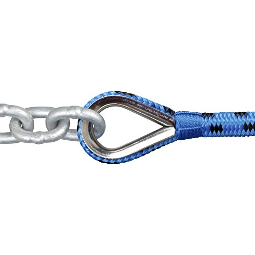 Trac Outdoors 200/20 Anchor Rode-200 Rope with 20 ft Chain-Designed for Use Brand Electric Winches-Features a 2,400 lb. Break Strength (69083)