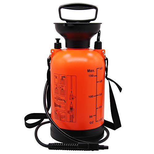 YOFIT Pump Pressure Sprayer for Garden & Lawn, Portable Lawn Sprayer with Shoulder Strap (5 Liter, 170 oz, 1.3 Gallon)