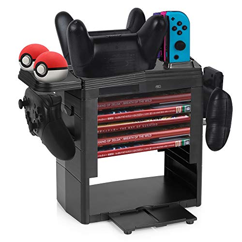 Controller Charger for Nintendo Switch, Charging Dock for Switch Joy-con and Pro Controller, Storage Rack for Switch Accessories