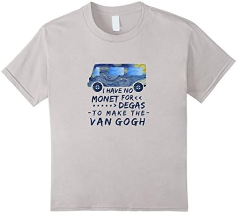 Kids Van Gogh Monet Degas Funny Artist Pun Starry Night T-Shirt 10 Silver