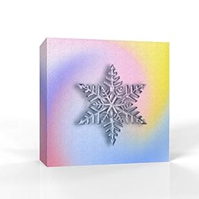 Canvas Wall Art - Snowflake Theme - Modern Home Art Stretched and Framed Ready to Hang - 12x12 inches