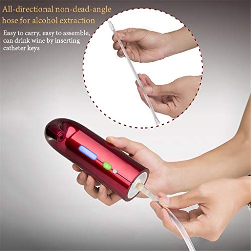 jiumoji Electric Wine Aerator Pourer Portable Wine Decanter Multi-Smart Versatility Automatic Wine Oxidizer (-Red)