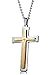 FUNRUN Stainless Steel Mens English Lord's Prayer Cross Pendant Necklace,Chain 24''