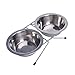 dfsdmlp Stainless Steel Double Pet Bowl,Water Food Feeding Station for Cats Dogs Puppythumb 4