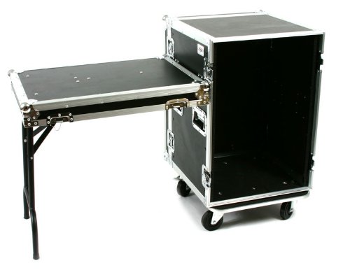 16 Space (16U) ATA Rack Amp Road Case (20" Deep) w/ Casters & Lid Table