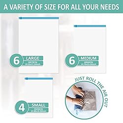 16 Travel Compression Bags Vacuum Packing, Roll Up