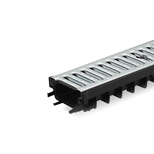 6m Entwässerungsrinne Terrassenrinne Stahlrost verzinkt komplett SET, System A15 70mm, NEUHEIT Rinne mit integrierter… – Bild 3