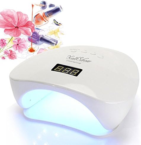 NailShow LED UV Nail Dryer 48W Curing Lamp for Fingernail & Toenail Gels Based Polishes with 4 Timers Setting and LED Display, White