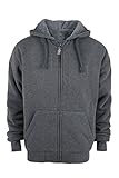 Heavyweight Sherpa Lined Plus sizes Warm Fleece Full Zip Mens Hoodie with Padded Sleeve & Rib cuffs