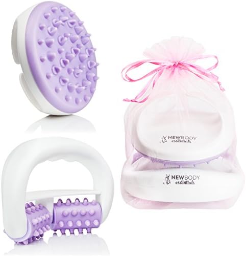 Anti-Cellulite Massagers (2-Piece Kit) Brush and Roller | Cellulite Massager for Arms, Legs, Thighs, Butt | Handheld Body Machine