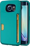 Galaxy S6 Edge Wallet Case - Vault Slim Wallet by Silk - Ultra Slim Protective Credit Card ID Cover (Pacific Green)