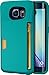 Galaxy S6 Edge Wallet Case - Vault Slim Wallet by Silk - Ultra Slim Protective Credit Card ID Cover (Pacific Green)