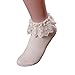 Lowpricenice Women Vintage Lace Ruffle Frilly Ankle Socks (White)
