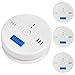 MIXSight Carbon Monoxide Detector CO Alarm Detector with LCD Digital Display Battery Operated, 4-Pack, Battery not Included