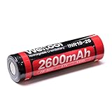 Weltool 18650 2600mAh Rechargeable Lithium Ion Battery 3.7V Li-ion INR18-26 Cylindrical Flat Top Batteries