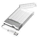 ineo 2.5" USB 3.0 Tool-less External Hard Drive Enclosure for 2.5 inch 9.5mm & 7mm SATA HDD SSD with UASP Supported and Screwless - White [T2573W]