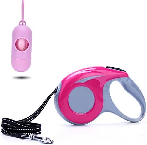 TrustyPaw Retractable Dog Leash by for Pets Up to 33 lbs - Adjust The Length with Greater Ease Than Any Other Leash Locking System and ABS Plastic - Bonus Dispenser with Bags Included